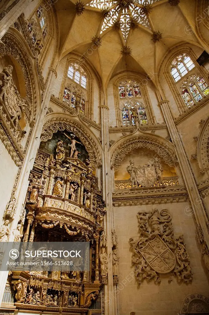 Altarpiece in the Chapel of the Condestable, cathedral of Burgos. Castilla-Leon, Spain