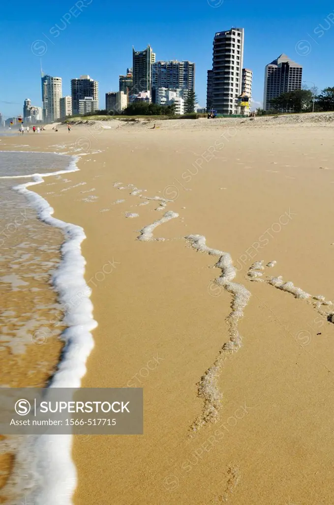 Beach at Surfers Paradise, Gold Coast, Queensland, Australia