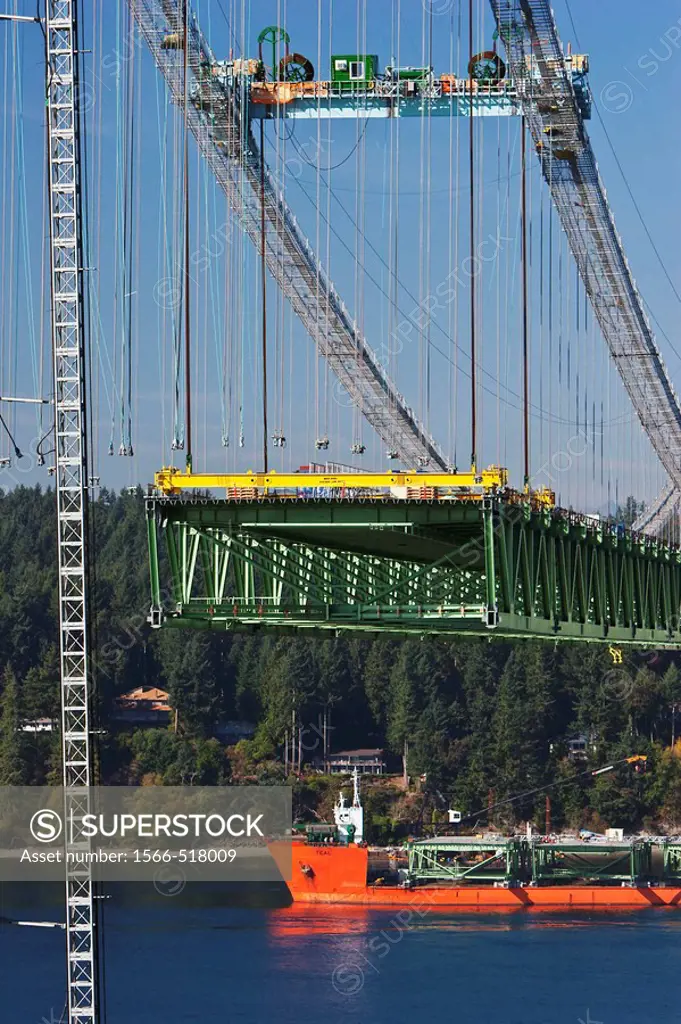 Construction of the new Tacoma Narrows Bridge