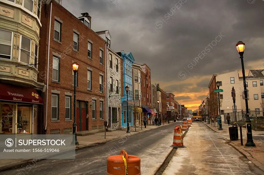 Public works at Darien Street, Philadelphia, Pennsylvania, USA