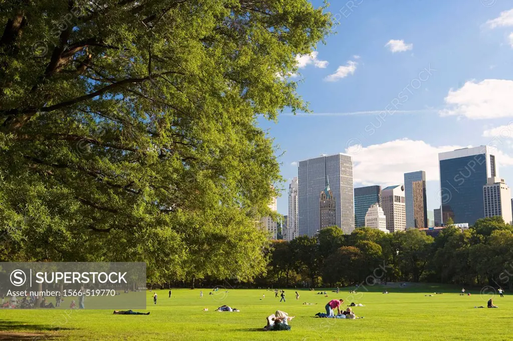Sheep Meadow in Central Park, New York City, USA