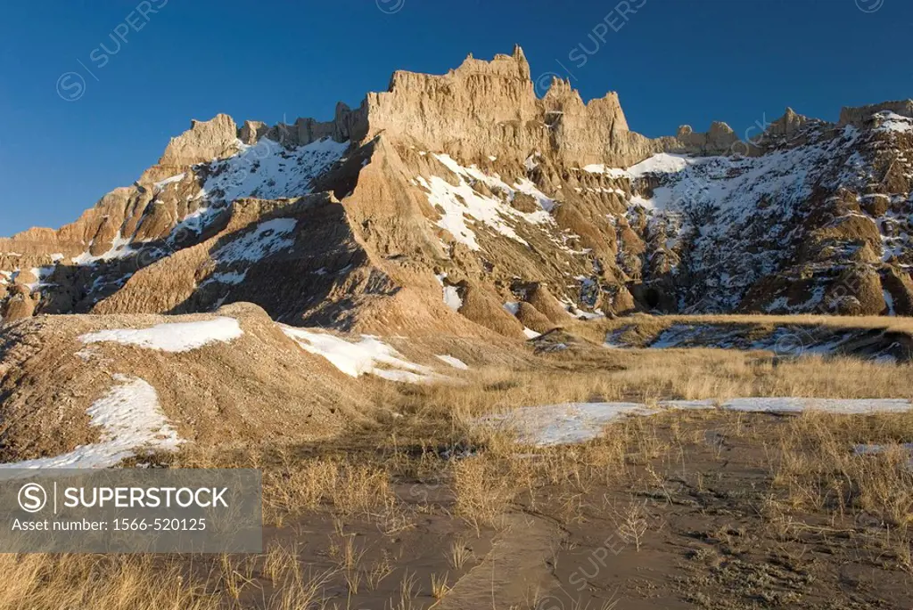 Eroded formations in Badlands National Park South Dakota USA