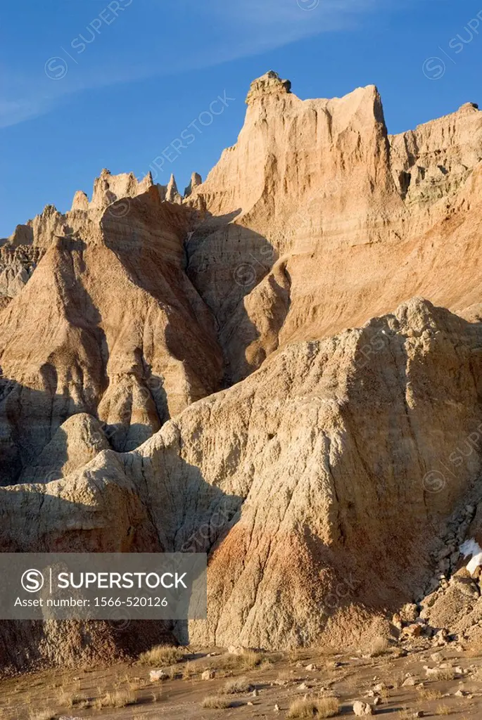 Eroded formations in Badlands National Park South Dakota USA