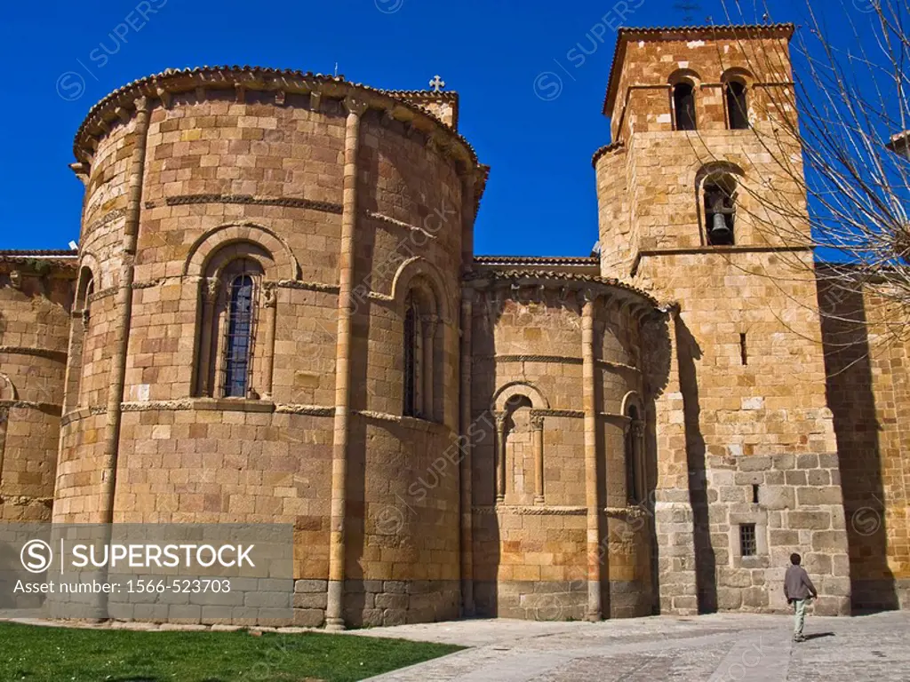 Apse and tower of the church of San Pedro, in Romanesque style of the thirteenth century - Ávila - Castilla Leon - Spain