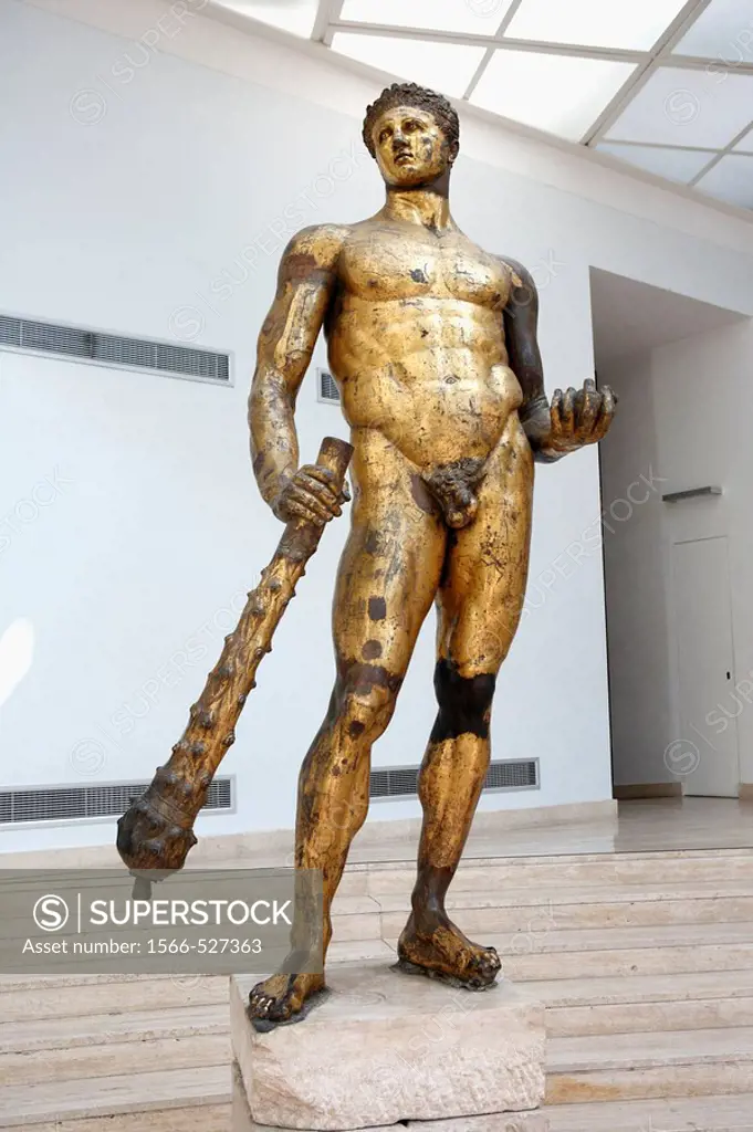 Gilded bronze statue of Hercules (2nd century BC), Capitoline Museums, Rome, Italy