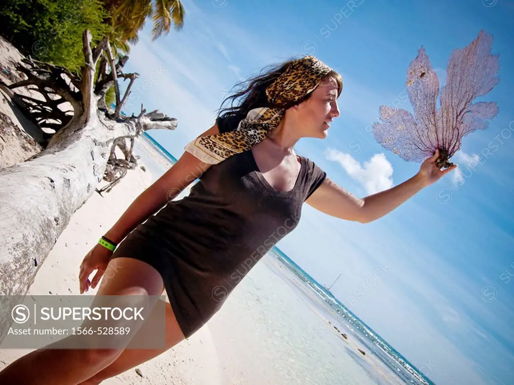 Woman on the beach, Saona Island , Dominican Republic