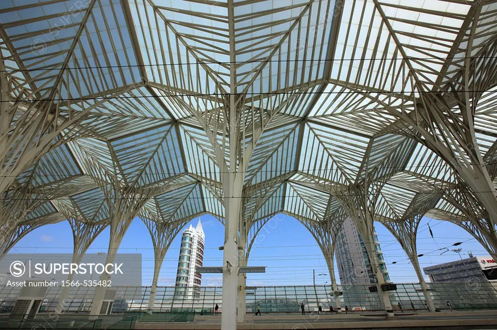 Gare do Oriente transport hub by architect Santiago Calatrava, Parque das Nações area built for Expo´98 world´s fair, Lisbon, Portugal