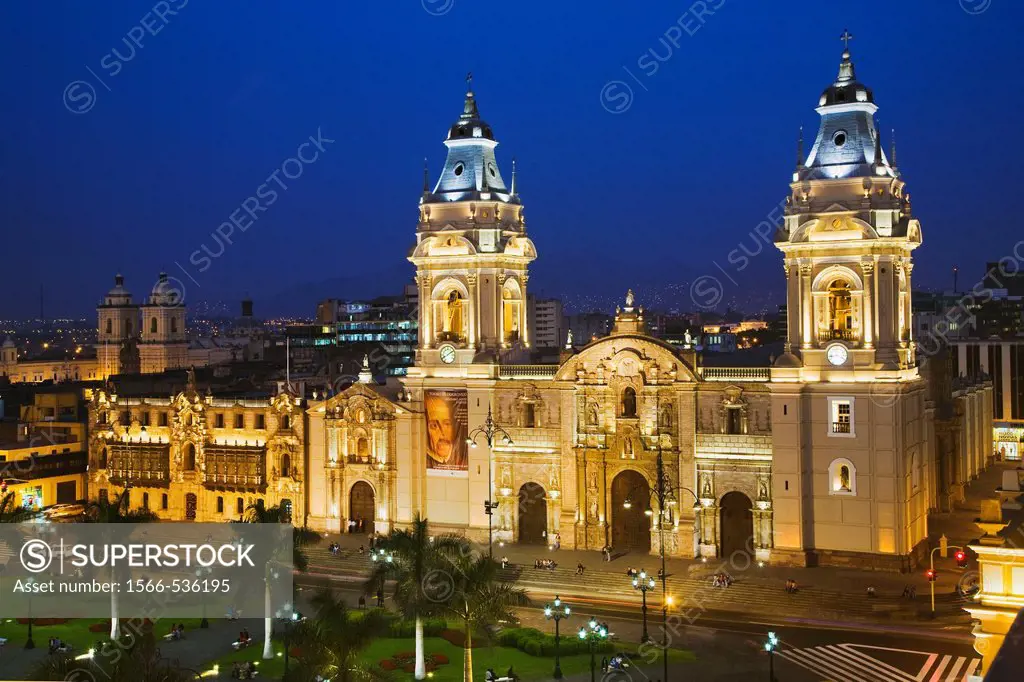 Cathedral in Plaza de Armas, Lima, Peru