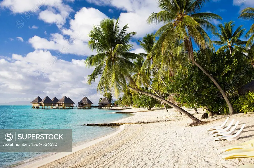 Huts at Matira, Bora Bora island, Society Islands, French Polynesia (May 2009)