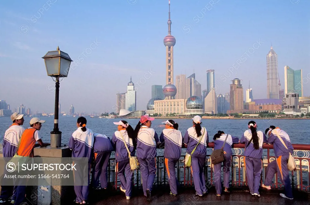 View of Pudong from the Bund, Huangpu river, Shanghai, China