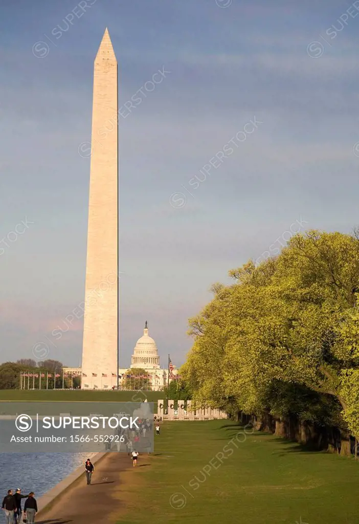 Washington Monument and Capitol Building in background, Washington D.C., USA