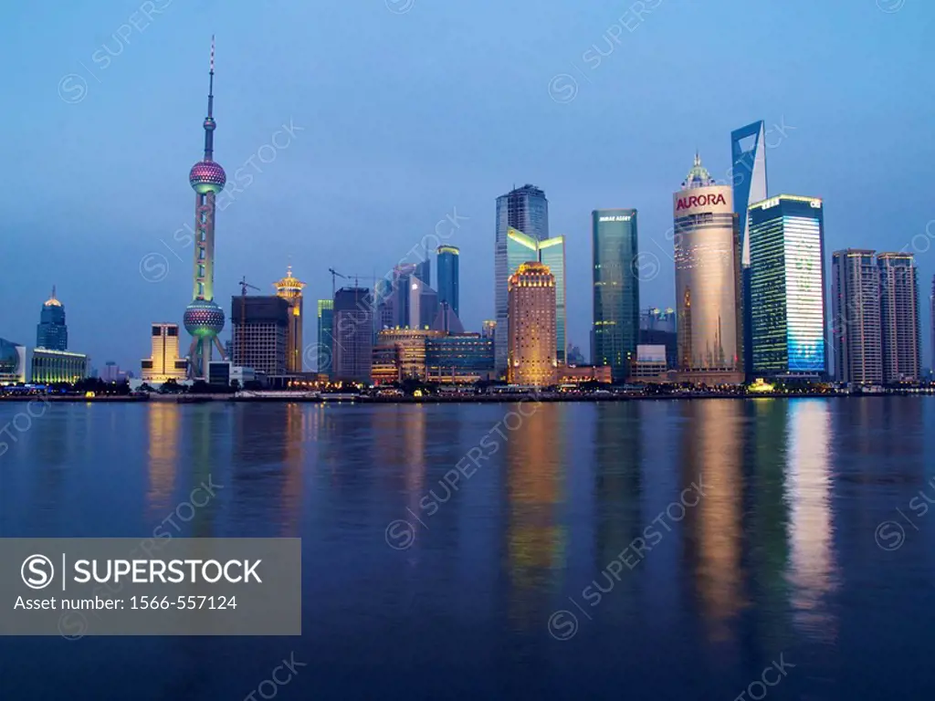 skyzone of the financial district of shanghai, china also known as pudong