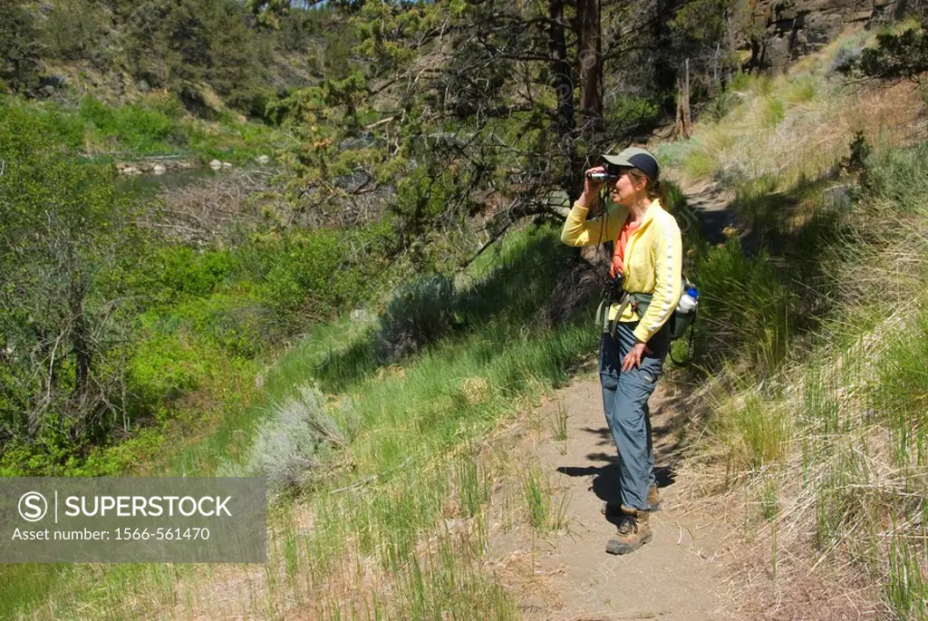 Hiker on Steelhead Falls Trail, Deschutes Wild & Scenic River, Steelhead Falls Wilderness Study Area, OR