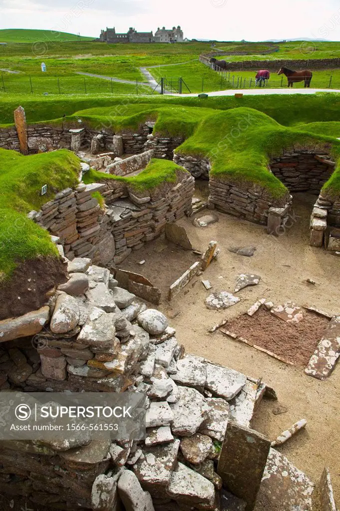 Skara Brae Neolithic settlement, Mainland, Orkney, Scotland, UK