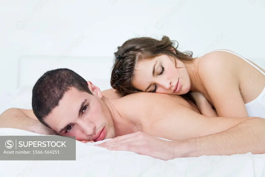 Portrait of a couple in bed