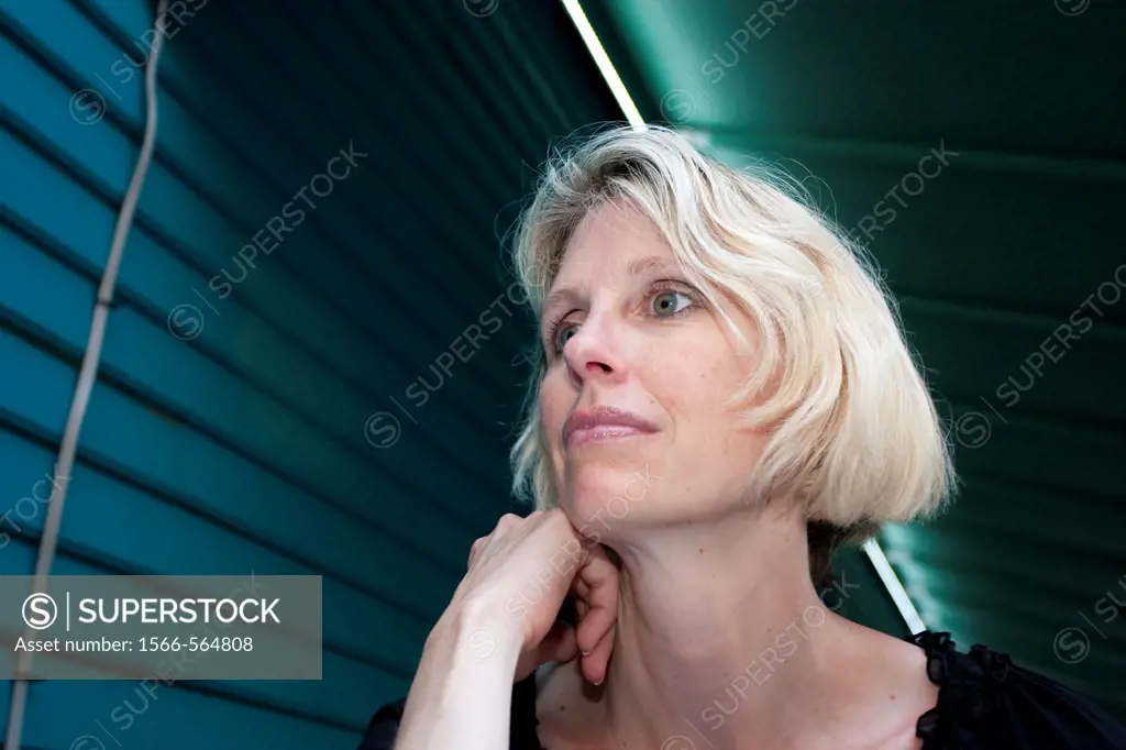 woman with serious expression