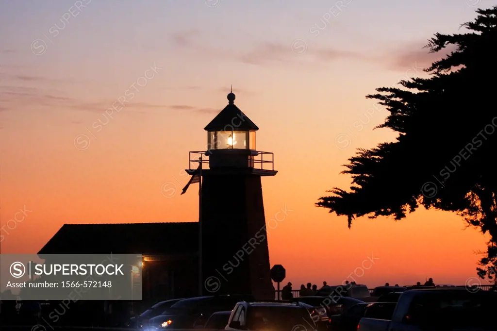 Lighthouse Sunset Seashore of California