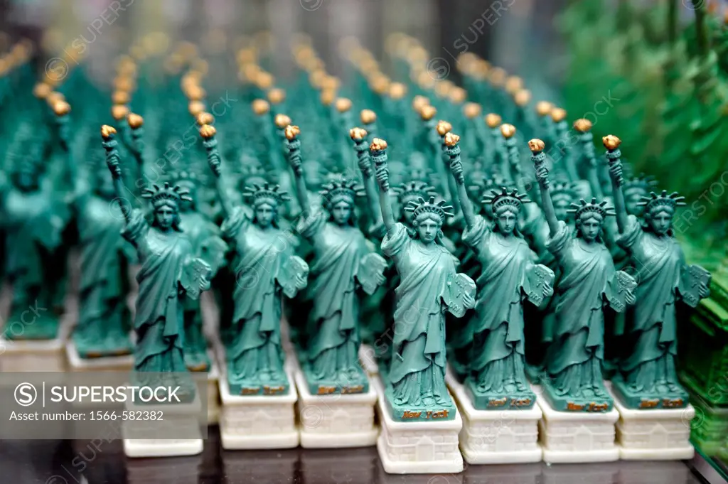 Statues of Liberty displayed in a retail New York City Souvenir Shop