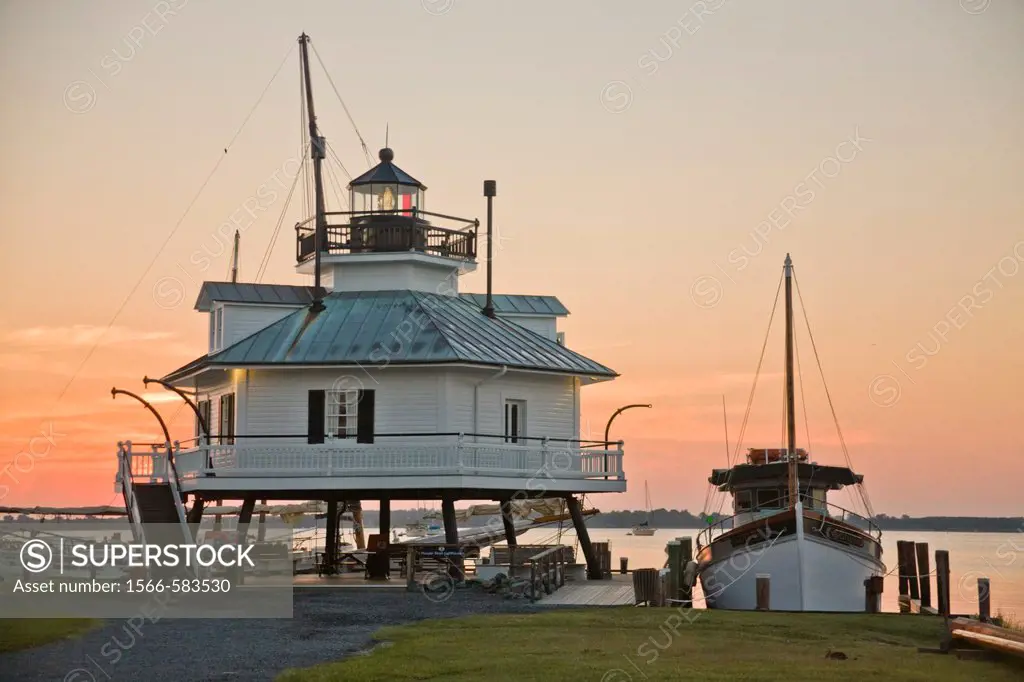 The Chesapeake Bay Maritime Museum in Saint Michaels, Maryland, features the Hooper Strait Lighthouse, built in 1879, as well as a number of Chesapeak...