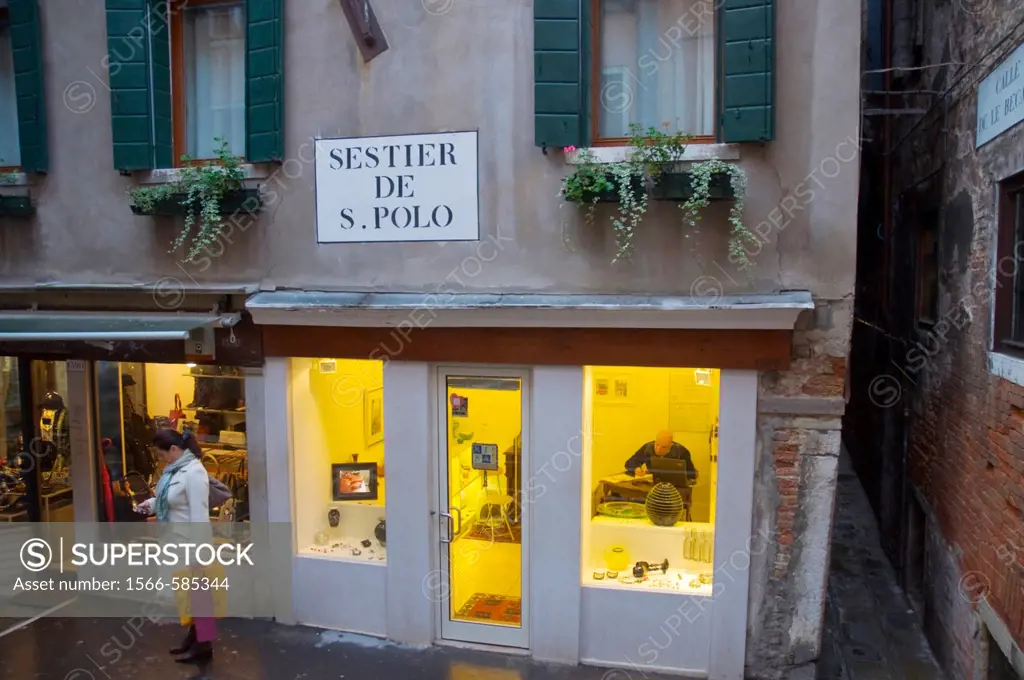 Shop exterior San Polo district central Venice the Veneto northern Italy Europe