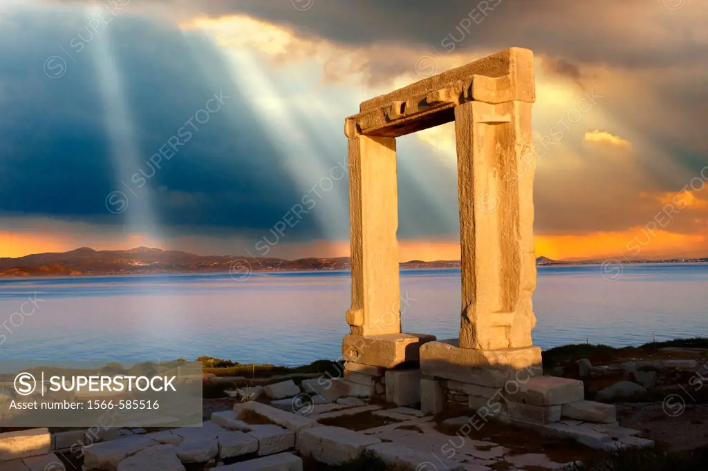 Doorway of the ruins of the Temple of Apollo  Naxos, Greek Cyclades Islands