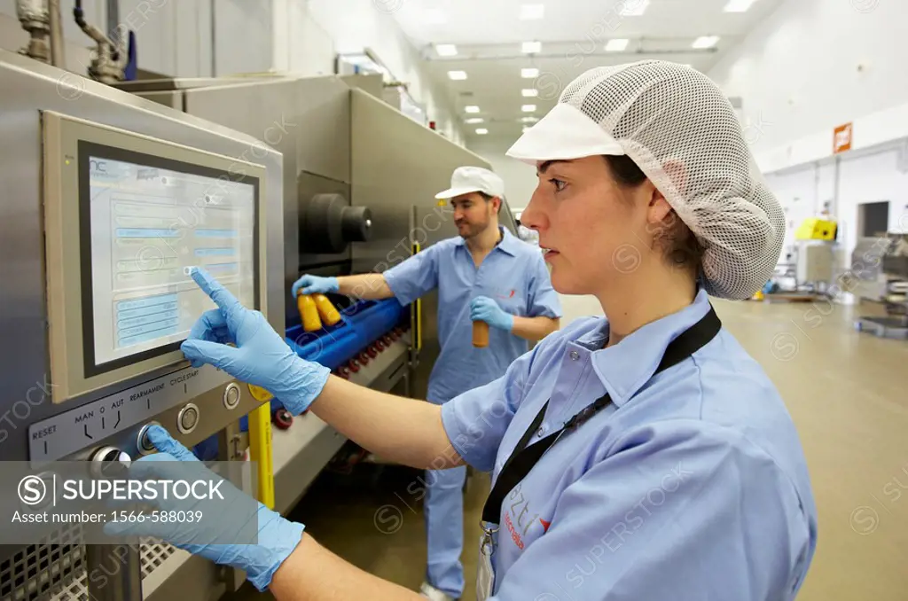 High pressure equipment to sterilize food and packaging, AZTI-Tecnalia Marine and Food Research Center pilot plant, Derio, Bizkaia, Euskadi, Spain