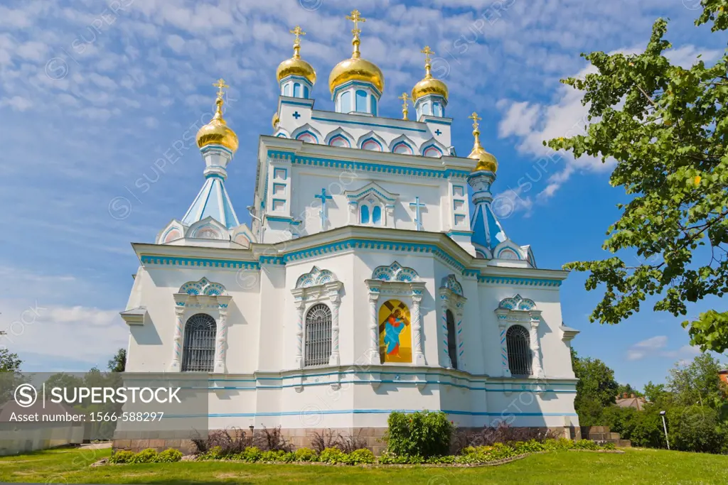 Sv Borisa un Gleba pareizticigo katedrale, Ss Boris and Gleb Orthodox Cathedral, Tautas iela, Tautas Street, Daugavpils, Latgale, Latvia.