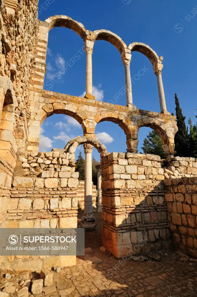 antique Umayyad ruins at the archeological site of Anjar, Unesco World Heritage Site, Bekaa Valley, Lebanon, Middle East, West Asia