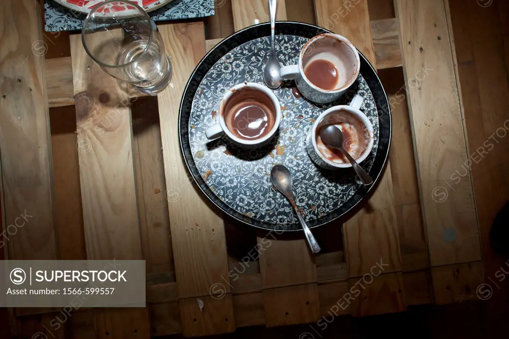 Three empty chocolate cups