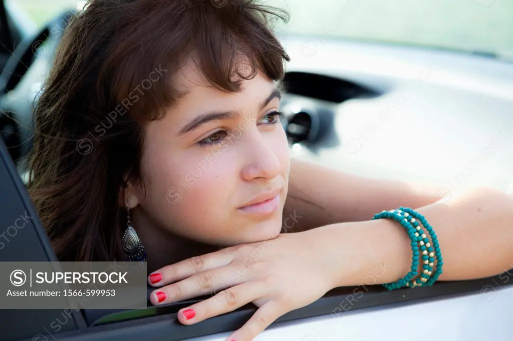 Girl in car