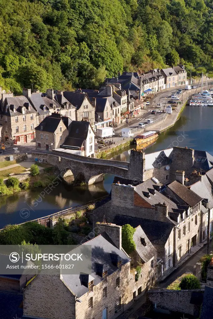 Overview of the old town of Dinan, in Cotes d´Armor department, Brittany  France