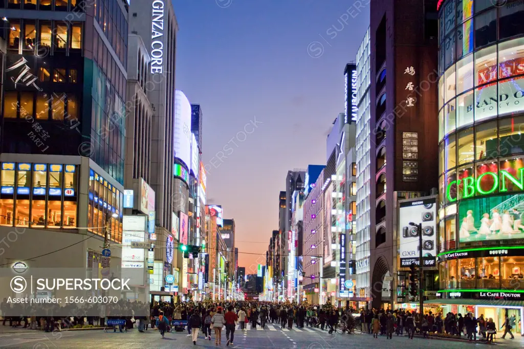 Chuo Avenue, Ginza district, Tokyo, Japan