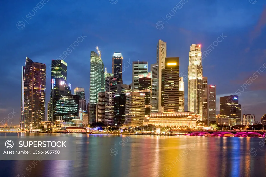 Singapore City, The Skyline from Marina Bay Sands.