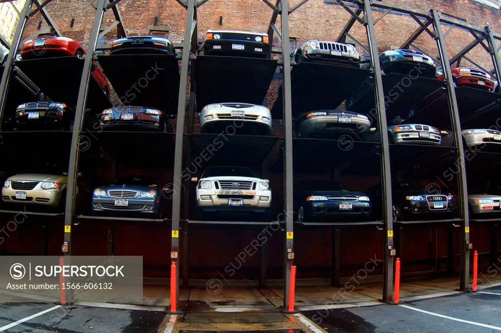 USA, New York City, parking garage
