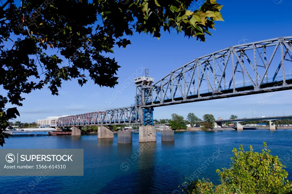 A bridge over the Arkansas river in Little Rock, Arkansas, USA