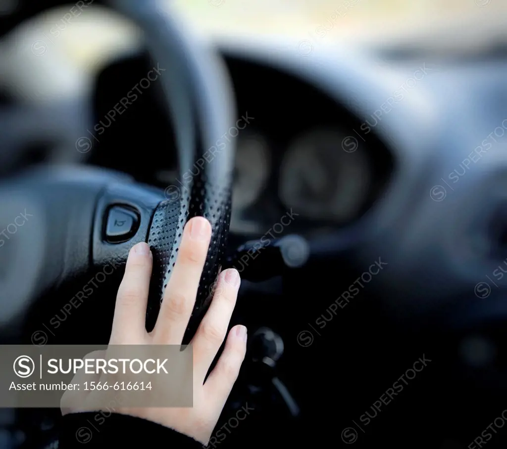 Girl driving a car
