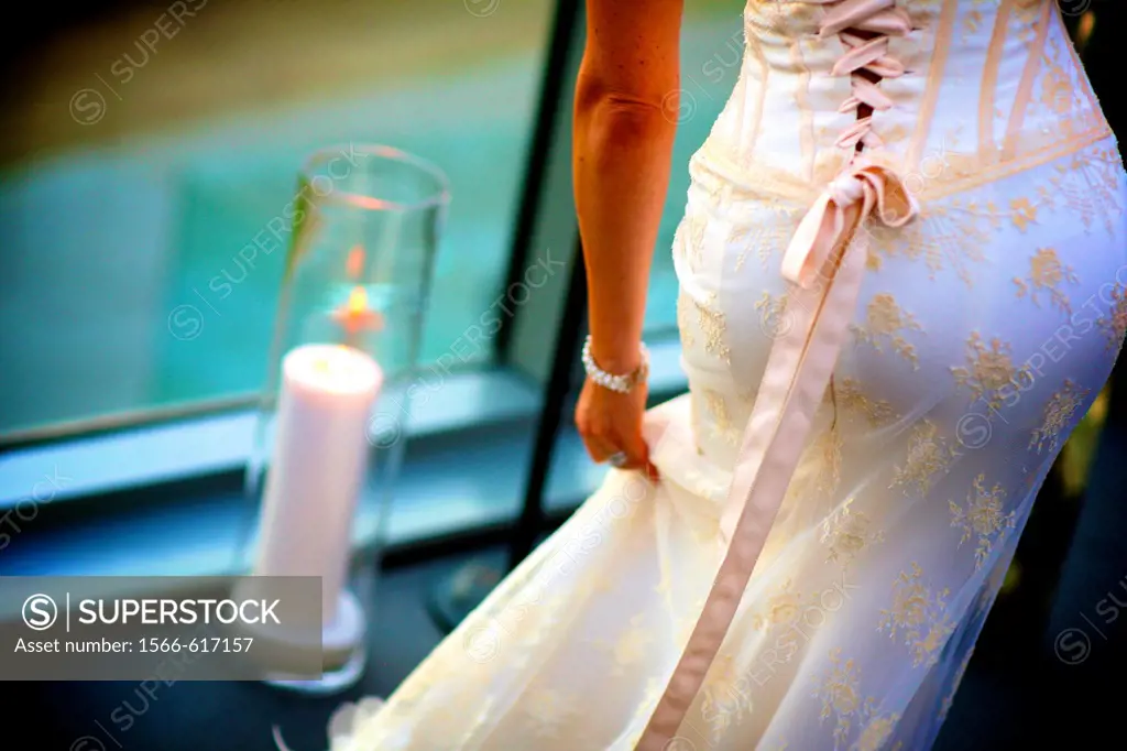 sexy bride in a wedding dress