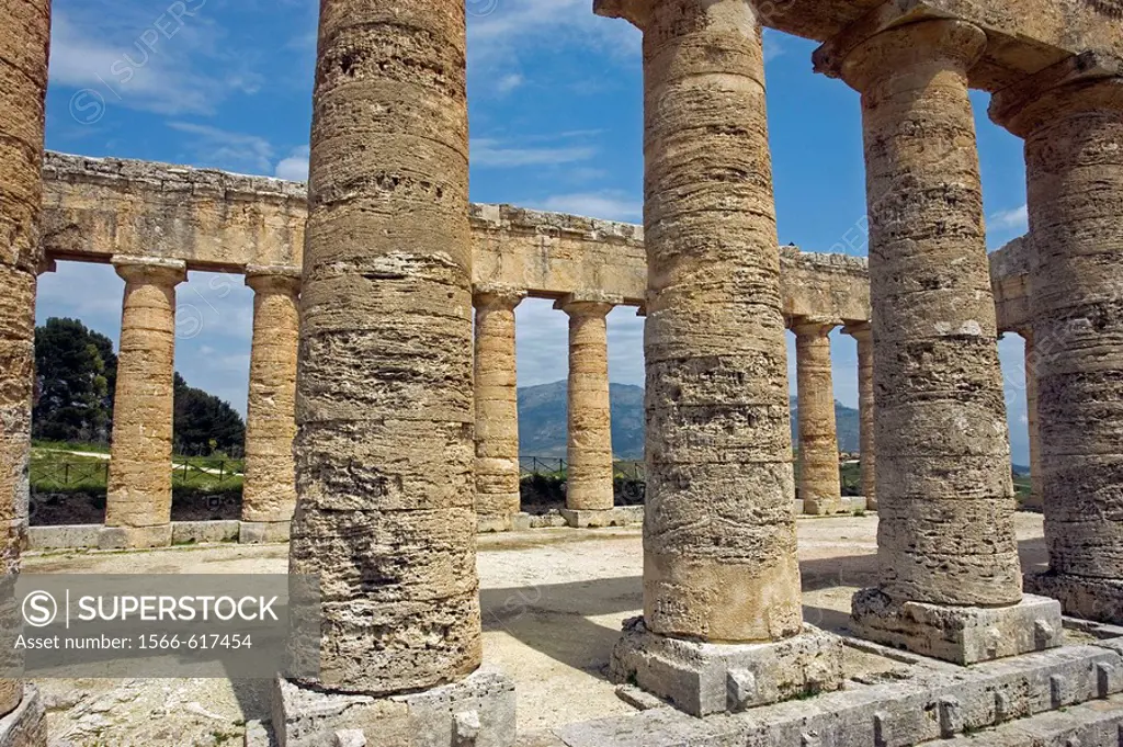 Ancient Greek Doric Temple Segesta archaeological site Sicily Italy
