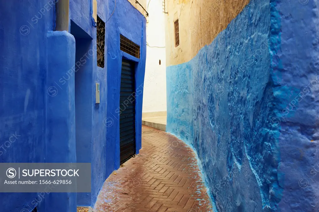 Morocco, Tangier Tanger, narrow street on the old city Medina