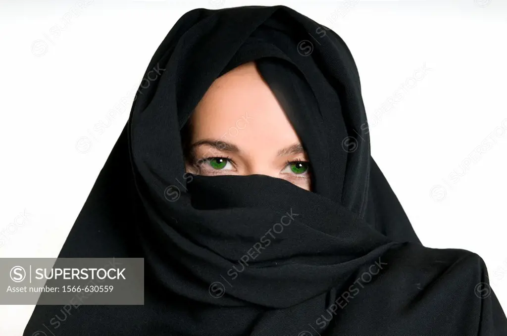 Female model with a veil
