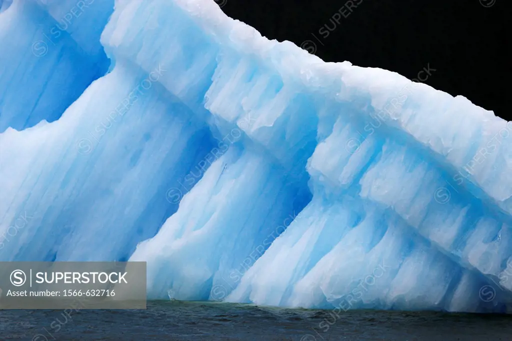 Calved iceberg from the Le Conte Glacier just outside Petersburg, southeast Alaska, USA  Le Conte Glacier is the southernmost tidewater glacier in Nor...