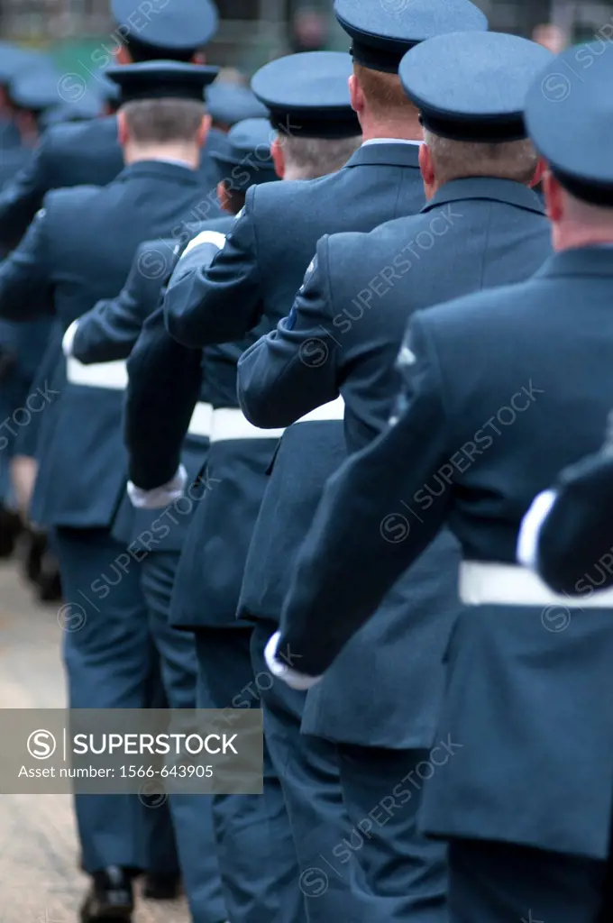 RAF personnel marching at the Lord Mayor´s show in London, UK  2010