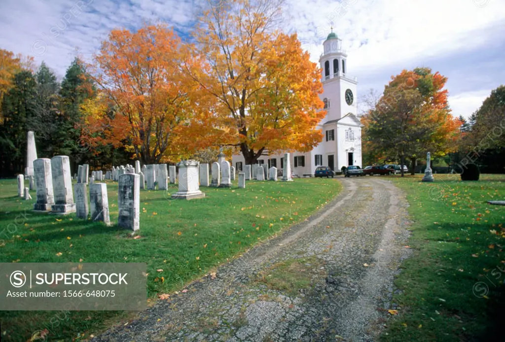 The Church of the Hill and the Cemetery. Lenox. Massachusetts (Berkshire). USA.
