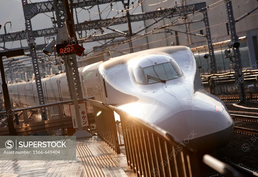 Shinkansen high speed train, Railway station, Kyoto, Japan