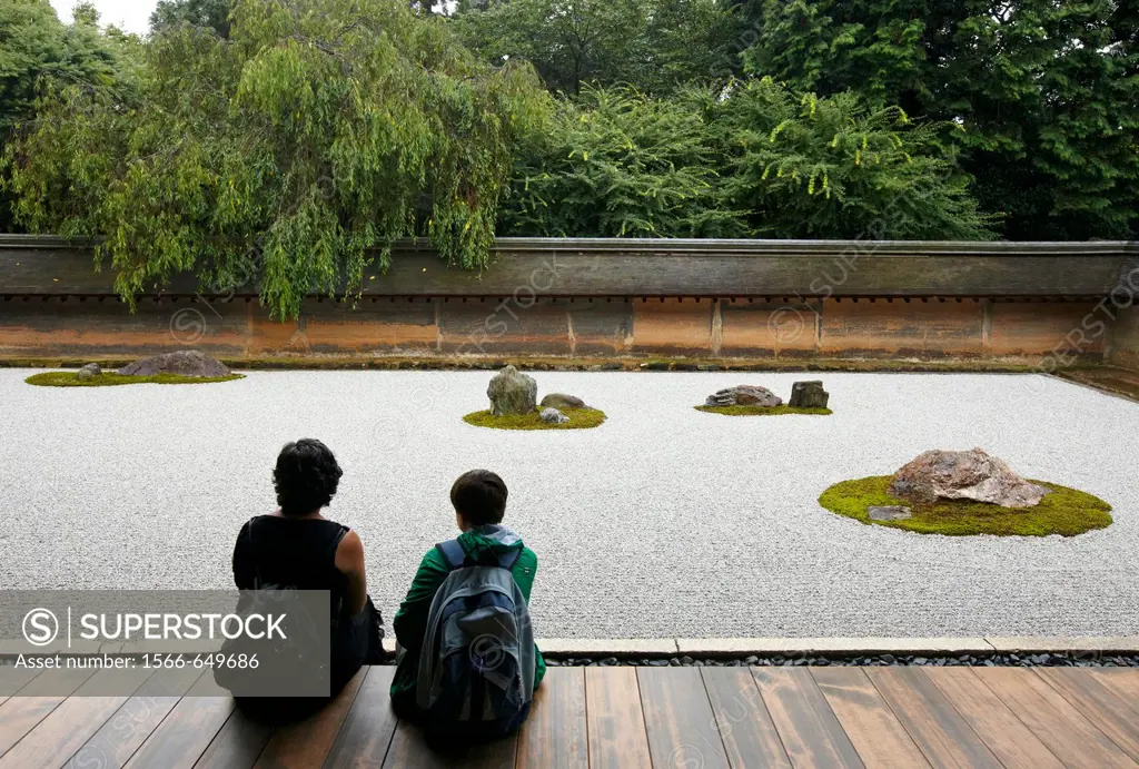 The Rock Garden, Ryoanji Temple, Kyoto, Japan.