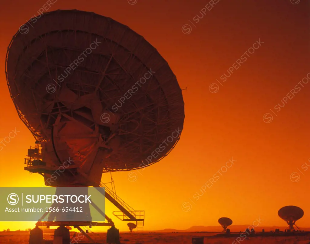 Radio Telescope Satellite Dishes, (Vla) San Augustin Plain, New Mexico, Usa.