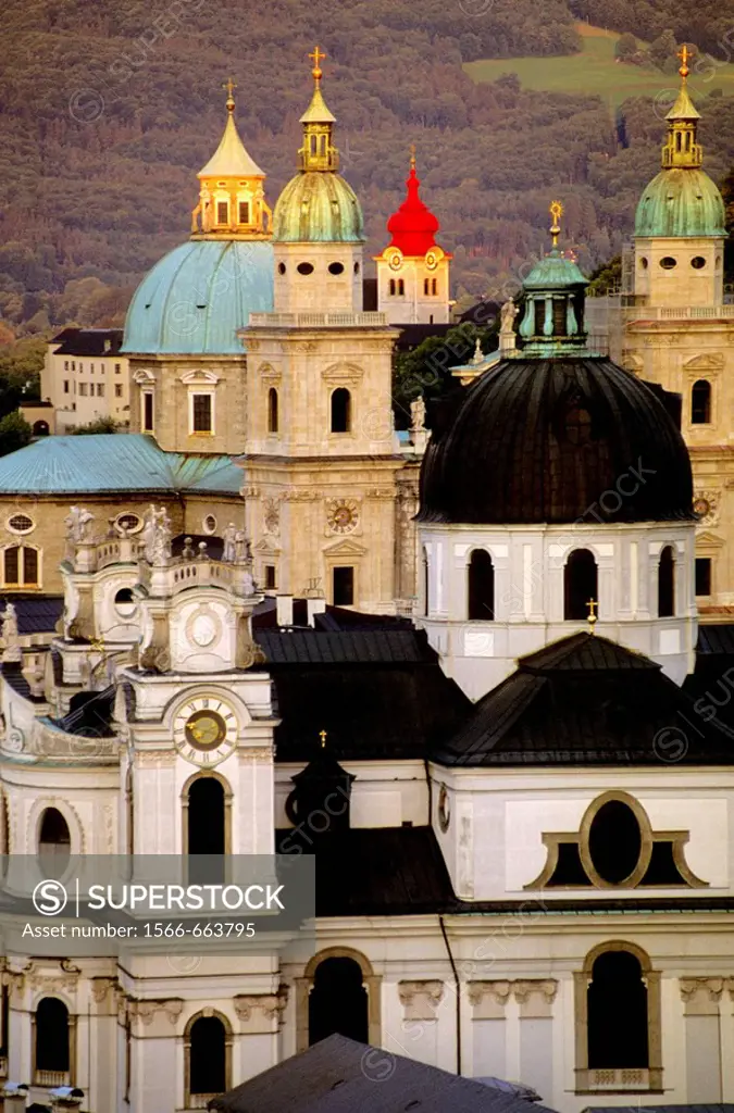 Cathedral and Kollegienkirche domes, Salzburg, Austria
