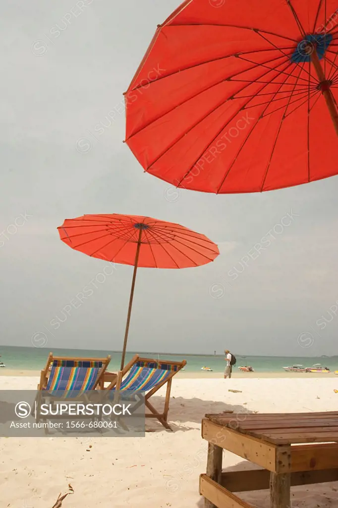 Thailand, Rayong, Samed Island, Chairs on the beach