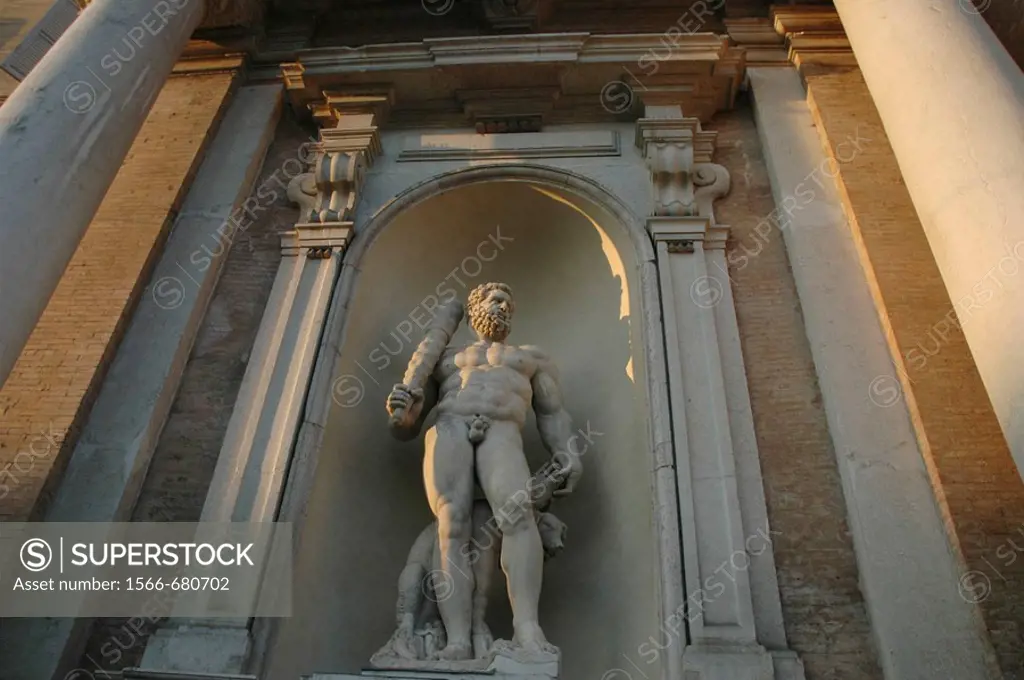 Modena (Italy), statue at the entrance of Palazzo Ducale