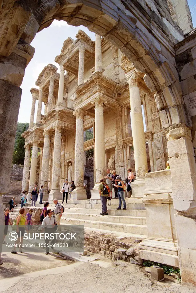 Turkey, Kusadasi, Ephesus, the Library of Celsus, Tourists